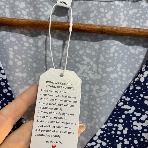 Made With Love floral dress. Blue & White Sleeveless Polyester Plus Size XXL - Picture 2 of 5